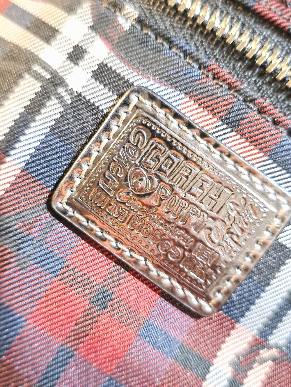 Coach Poppy Plaid Tartan Crossbody Shoulder Bag - Red and Black - Picture 7 of 9